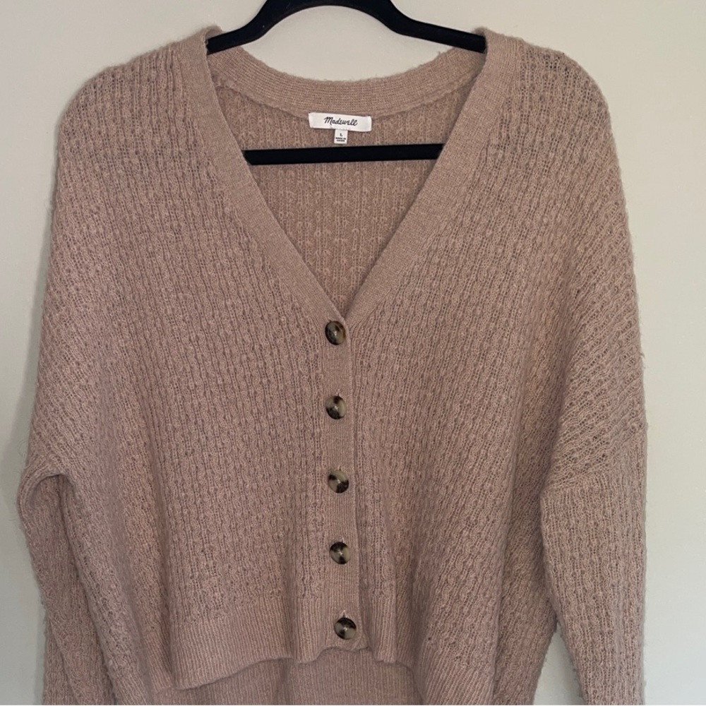 Madewell Women's Soft Mauve Cardigan Sweater - Picture 5 of 5